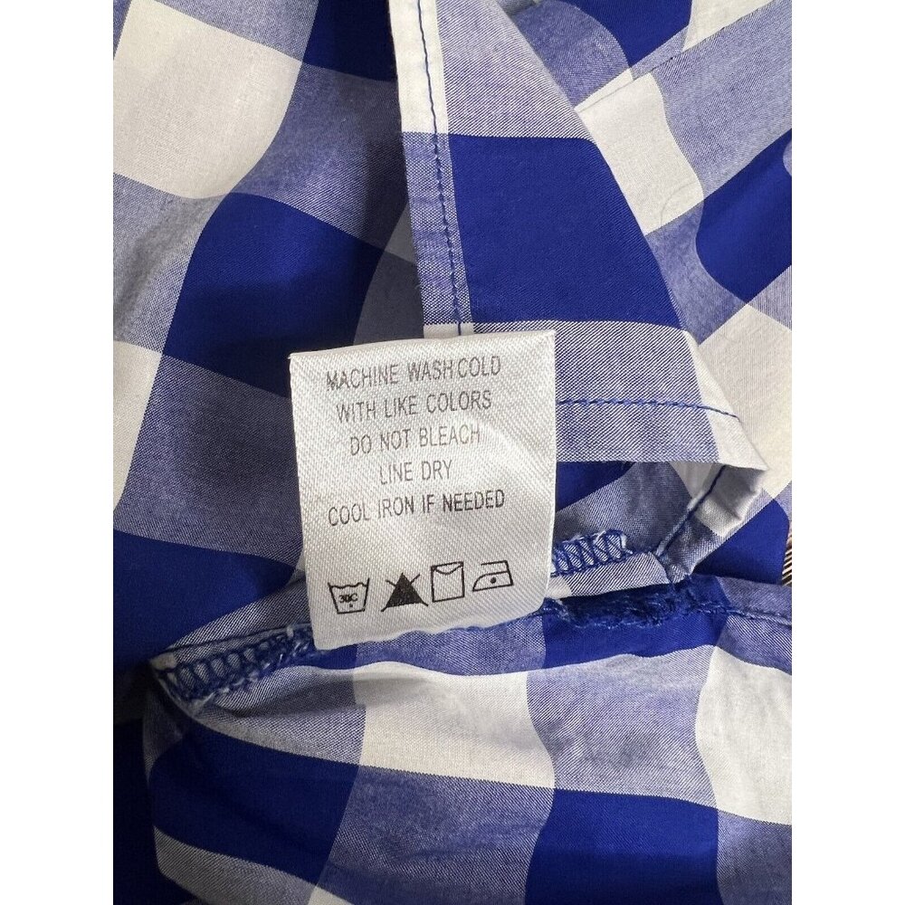 Tyler Boe Size XL Jenny Top Pleated Puff Sleeve Blue Gingham Plaid Cottagecore - Picture 14 of 14